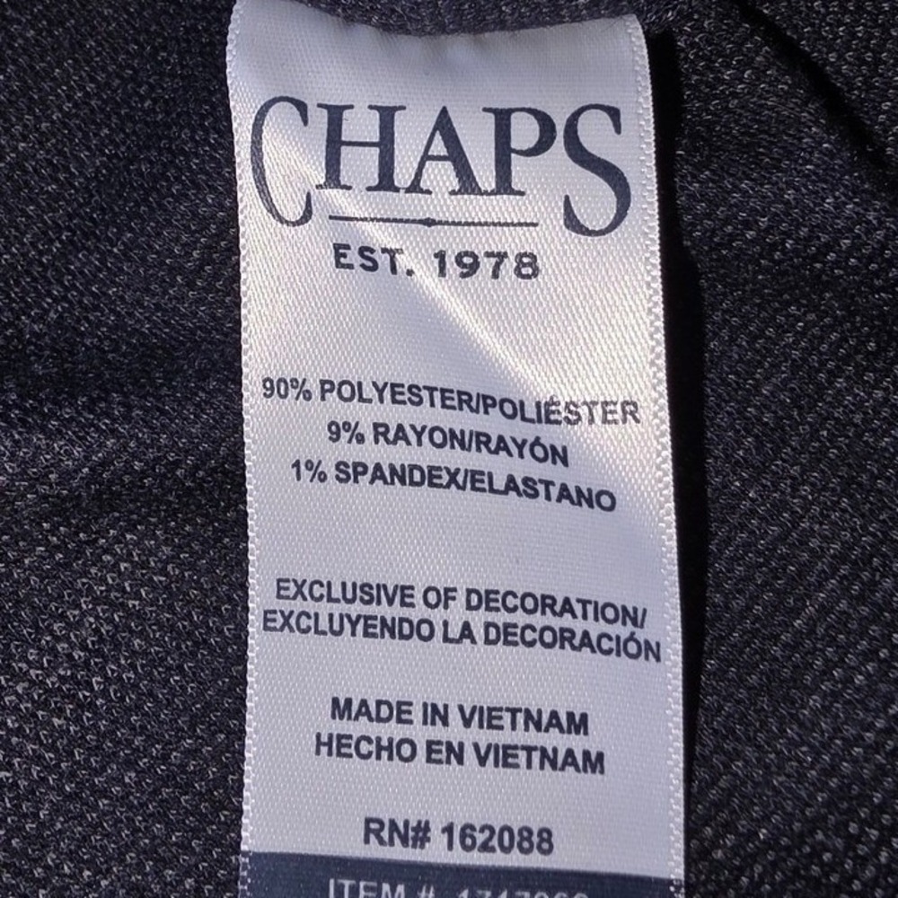 Chaps Black & Gray Plaid Flannel Shirt XXL Button-Up Stretch Soft Casual Classic - Picture 5 of 6